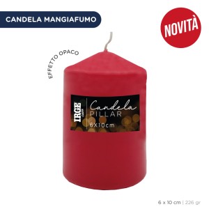 AKI CANDELA PILLAR ROSSA 6X10CM