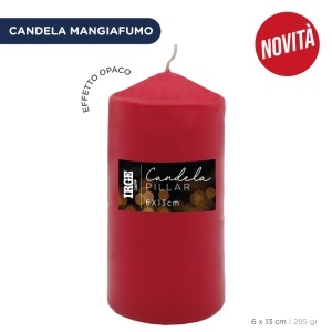 AKJ CANDELA PILLAR ROSSA 6X13CM