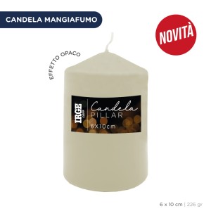 AKC CANDELA PILLAR AVORIO 6X10CM