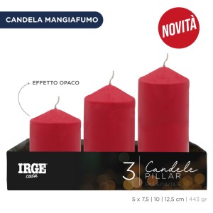 AKL CANDELE PILLAR ROSSE 5X7.5/10/12.5