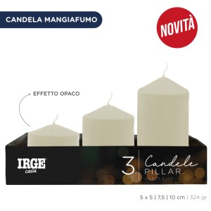 AKE SET CANDELE PILLAR AVORIO 5X5/7.5/10