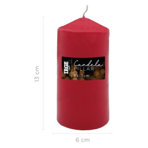 AKJ CANDELA PILLAR ROSSA 6X13CM