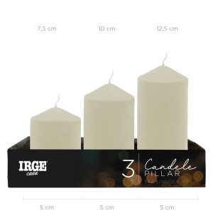 AKF CANDELE PILLAR AVORIO 5X7.5/10/12.5