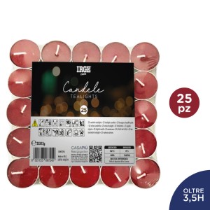 BNA DELA 25 TEALIGHTS ROSSE
