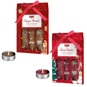 AFA SET 12PZ TEALIGHTS NATALIZIE 10GR ROSSO NATALE - GINGER BREAD