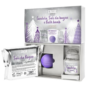 AIA SET BATHBOMB+SALI+CANDELA 50X200X70 LAVANDA + VANIGLIA