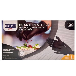 ABM GUANTI MONOUSO 100PZ NITRILE NERO L-