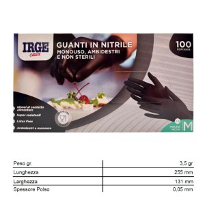 ABM GUANTI MONOUSO 100PZ NITRILE NERO M-