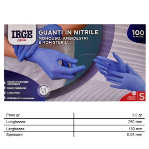 ABC GUANTI MONOUSO 100PZ NITRILE BLU S-