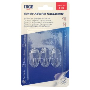 AAE GANCI ADESIVI TRASPARENTI 3PZ OVALI