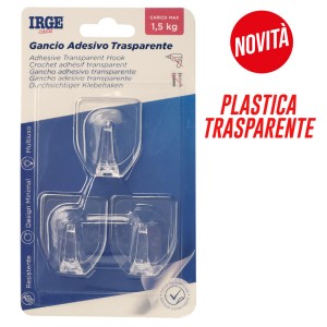 AAB GANCI ADESIVI TRASPARENTI 3PZ