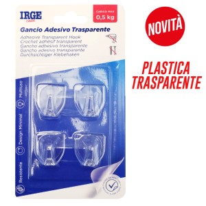 AAC GANCI ADESIVI TRASPARENTI 4PZ