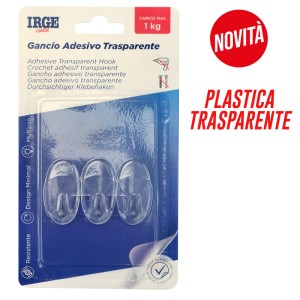 AAE GANCI ADESIVI TRASPARENTI 3PZ OVALI