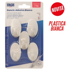 AAI GANCI ADESIVI PLASTICA 5PZ OVALI