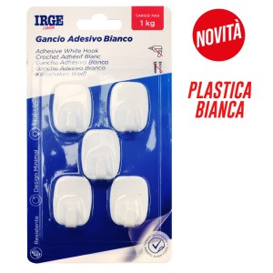 AAK GANCI ADESIVI PLASTICA 5PZ RETTANGOL