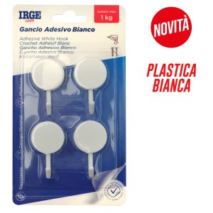 AAM GANCI ADESIVI PLASTICA 4PZ ROTONDI