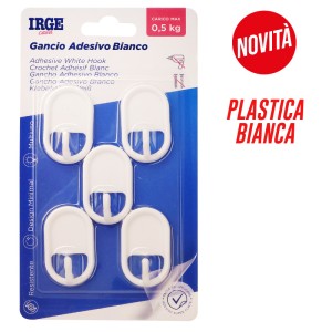 AAP GANCI ADESIVI PLASTICA 5PZ CLASSICO