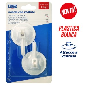 AAQ GANCI ADESIVI PLASTICA 2PZ VENTOSA