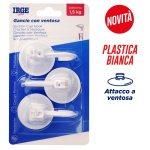 AAR GANCI ADESIVI PLASTICA 3PZ VENTOSA