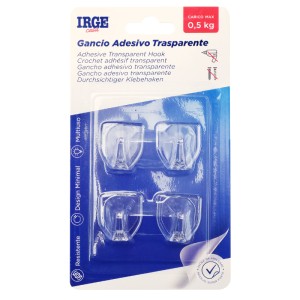 AAC GANCI ADESIVI TRASPARENTI 4PZ