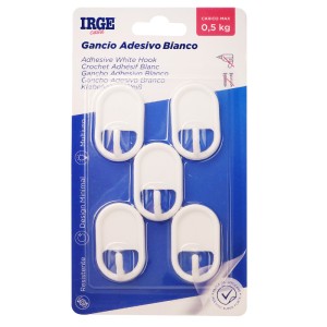 AAP GANCI ADESIVI PLASTICA 5PZ CLASSICO